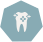 Animated tooth with sparkles icon highlighted blue